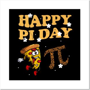 Happy Pi Day Mathematic Math Teacher Gifts Leopard Rainbow Posters and Art